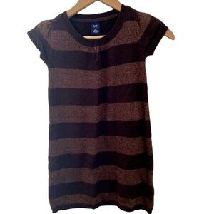 GAP Kids Brown Shiny Metallic Sweater Dress Short Sleeve, Size Small (6-7)